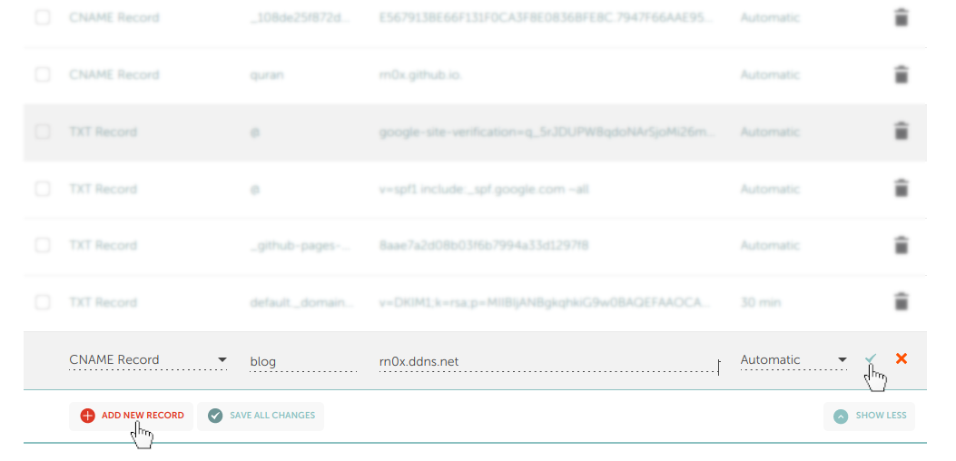 إعدادات DNS في Namecheap